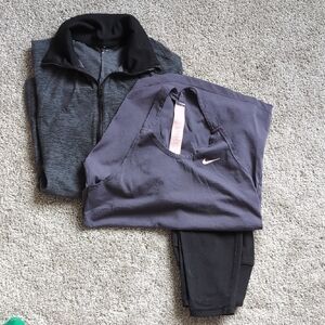 Nike Black, Gray and Purple Activewear Ensemble